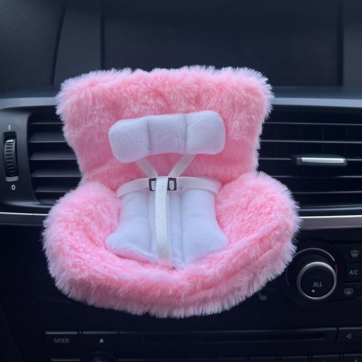 Accessories for Labubu Dolls，Safety seat，Car Plush Doll Sofa, Car Decoration Sofa, Display Dolls，Protect Dolls，Suitable for Labubu or 17-cm Plush Dolls（no Dolls） (Dark Pink)