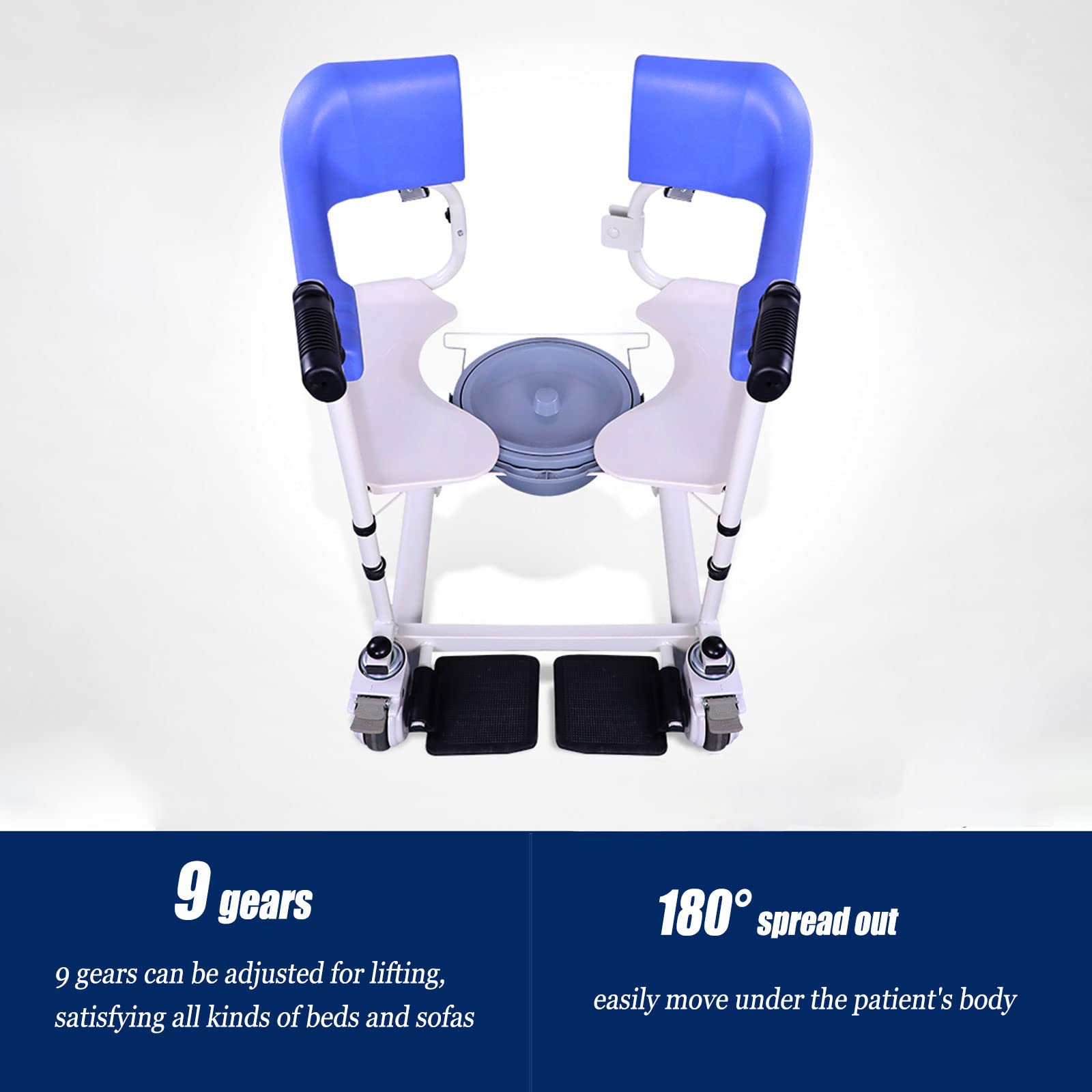Imove - Silla de elevación y transferencia para pacientes, silla de ruedas multifuncional con ruedas e inodoro integrado, silla de ducha con ruedas para ancianos paralizados, personas con