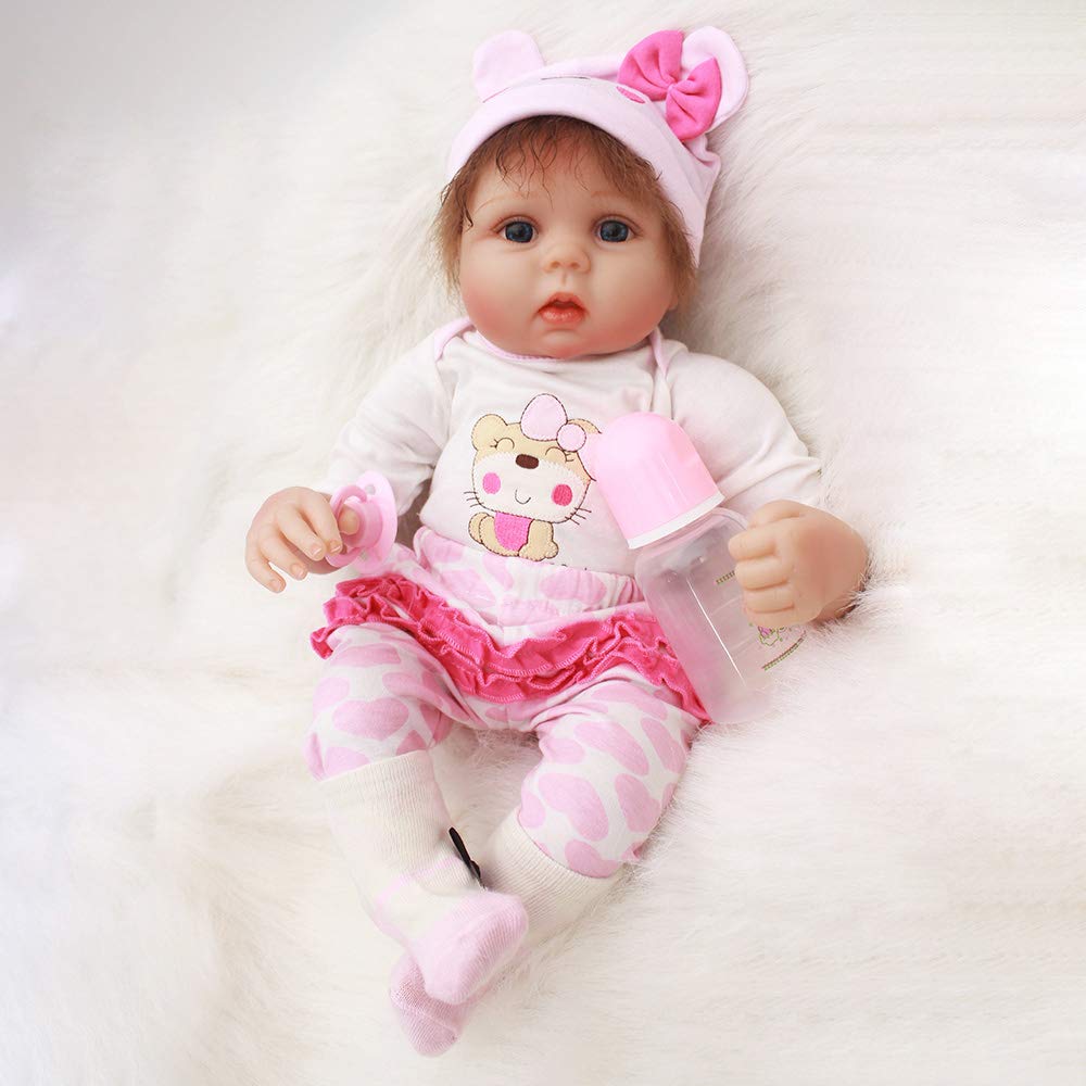 OtardDolls Reborn Doll 20" Reborn Baby Doll Lifelike Soft Vinyl Silicone Doll Children Gifts (Cat Pattern)