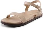 DREAM PAIRS Sandales plates pour femmes orteil ouvert une bande Arch soutien Coussioned confortable chaussures de marche d'été