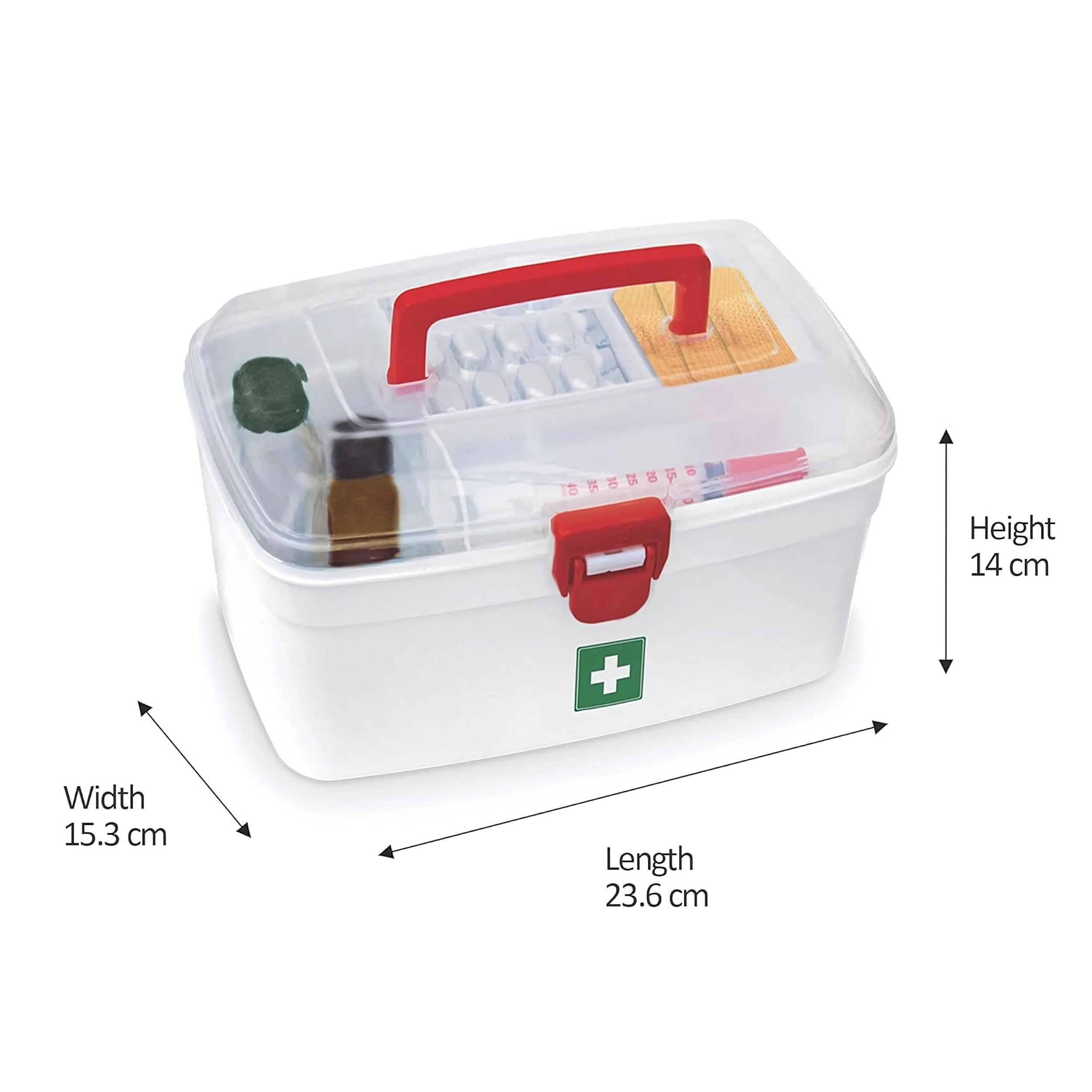 ARCYU Medical Box, 1 Piece, White | Emergency Medical Box | Medicine Storage Box | Emergency Cabinet Organizer | Detachable Tray Medical Box | Medicine Organizer | Indoor Outdoor Medical Utility 1