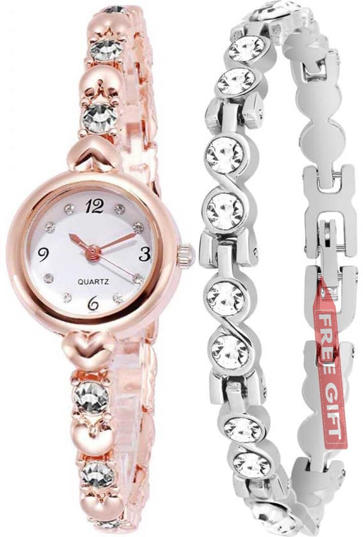 Acnos® Premium Special Quality Different Heart Shape Bengle with Silver Bracelet Pack of - 2 Gift for Special FASTIVAL Offer