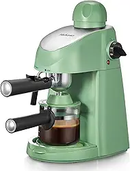 Yabano Máquina de Café Expresso 3,5 Bar Com Espumador de Leite e Vaporizador para Cappuccino (Verde)