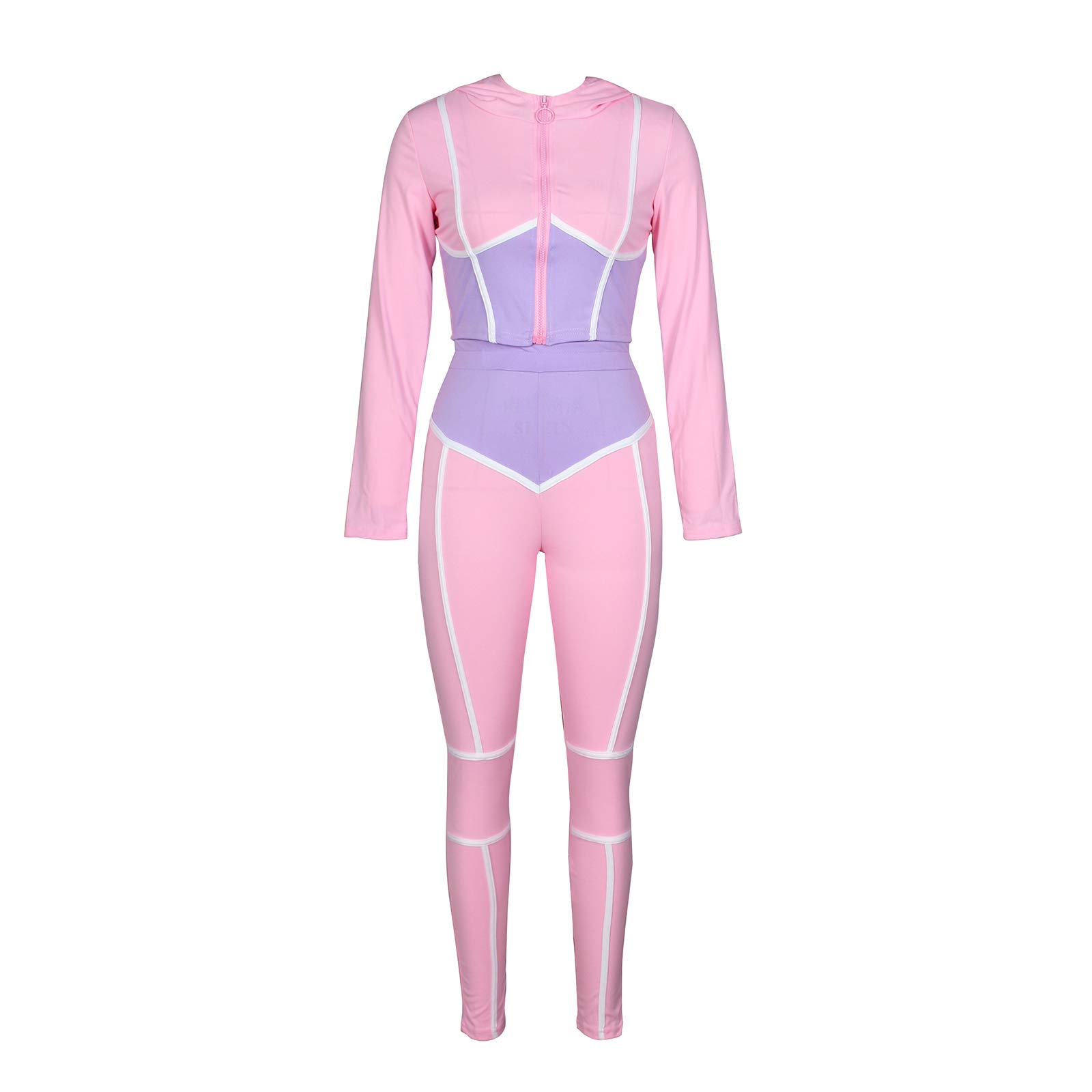 Kaerm Womens Athletic Crop Top with Legging Sportwear Set Sports Yoga Gym Running Training Outfits Activewear