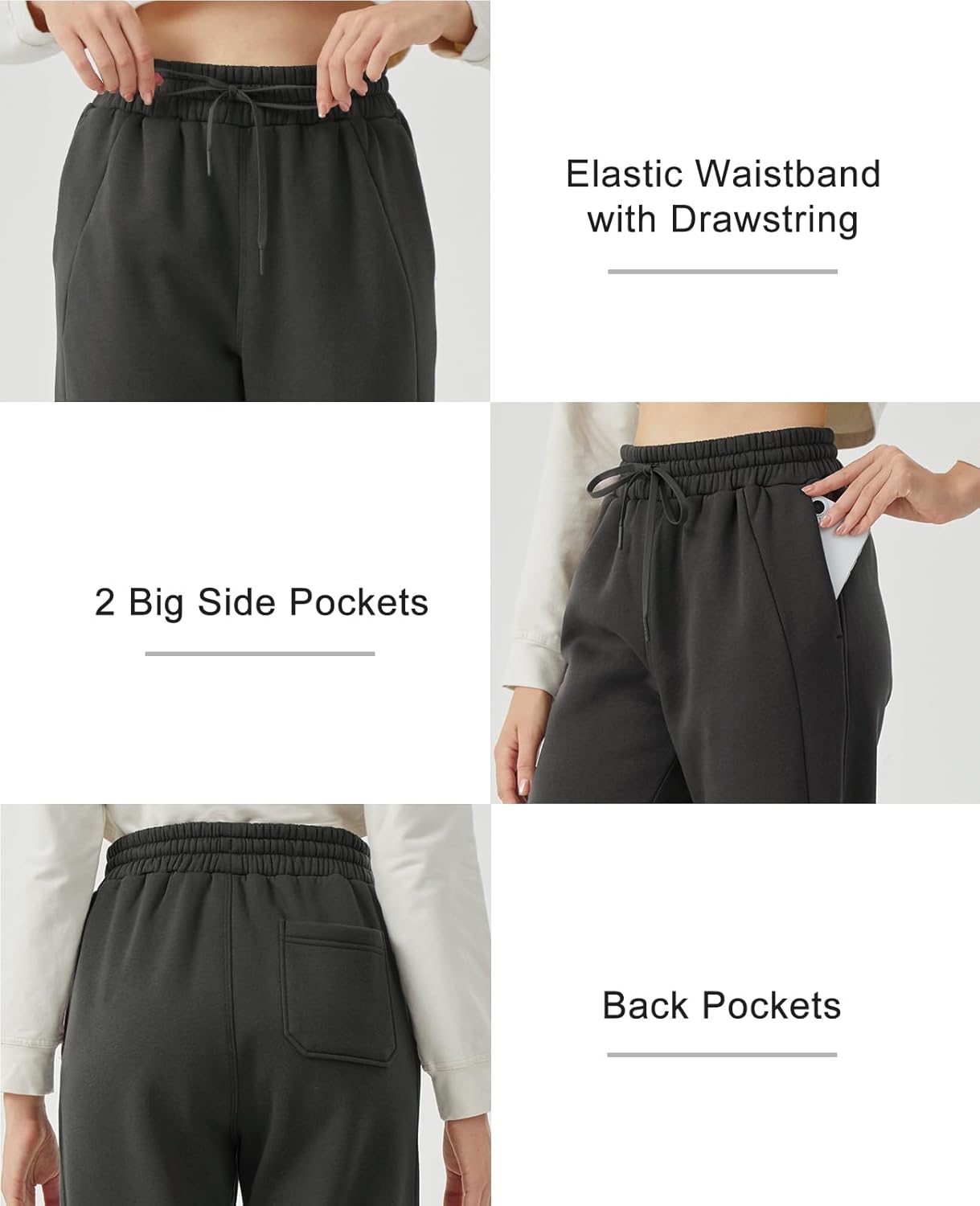 TTZ Women’s Tall Fleece Lined Sweatpants 32"/34" Inseam Extra Long Joggers for Tall Women - Image 5