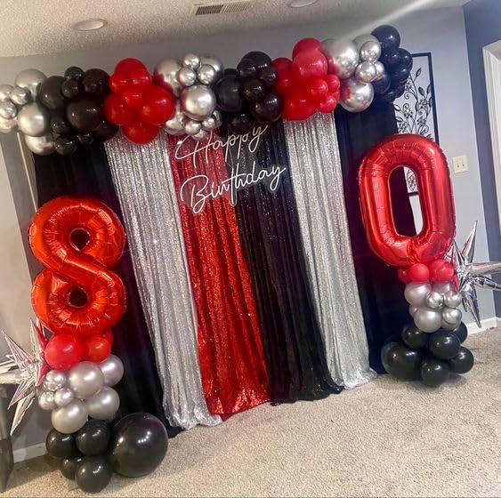 Image of Red Number 0 Balloon 40 Inch, 0 Balloon Number for 10th 20th 30th 40th 50th 60th Birthday Decorations, Red Party Supplies