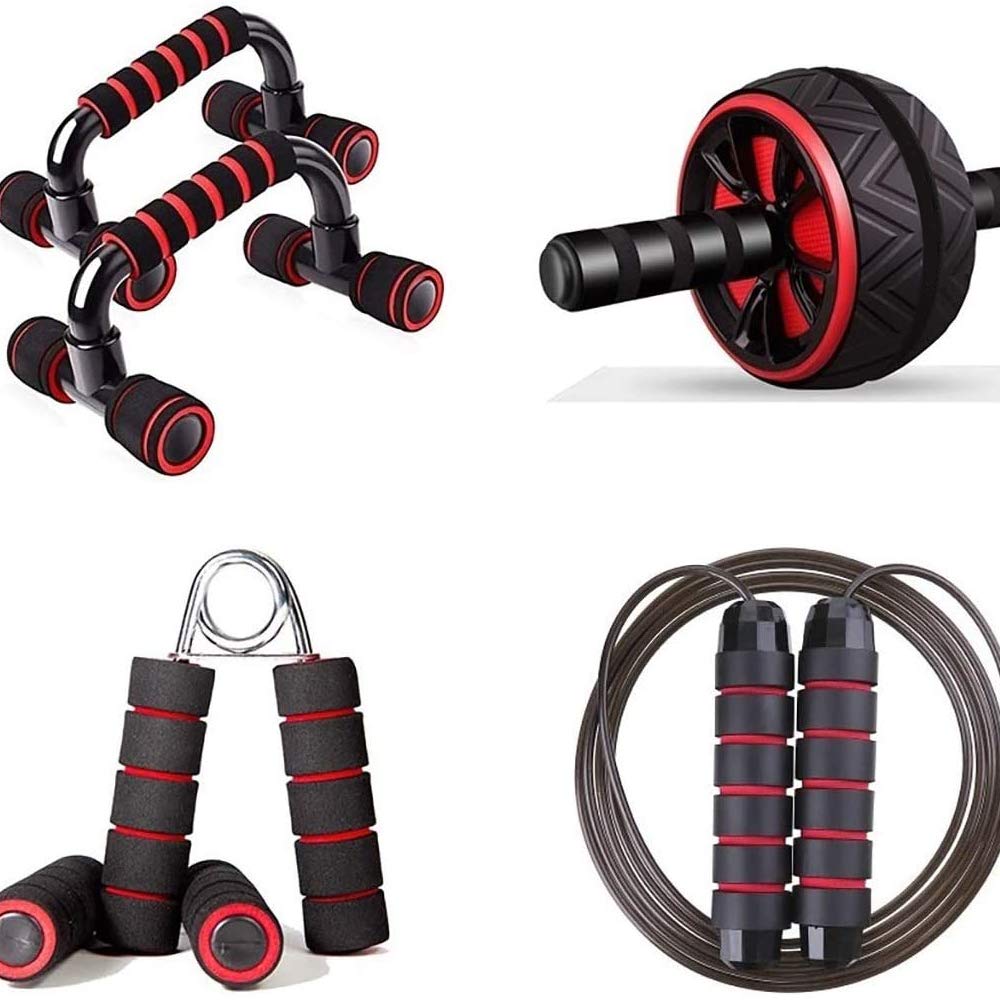 Amazon | 4点セット 自宅筋トレ 腹筋ローラー プッシュアップ