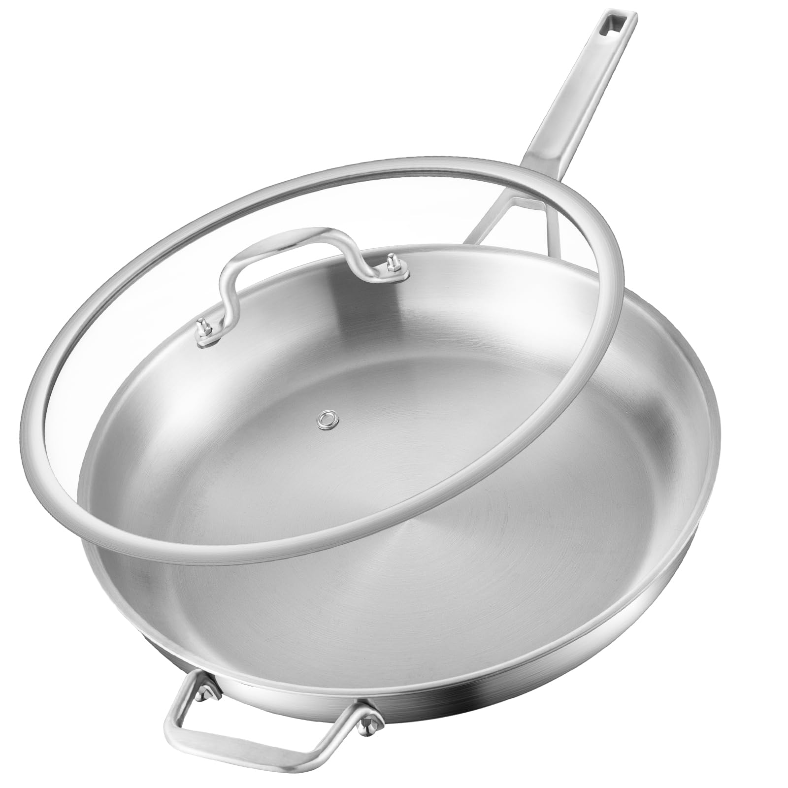 Yeksum Stainless Steel Pan,14 inch Frying Pan