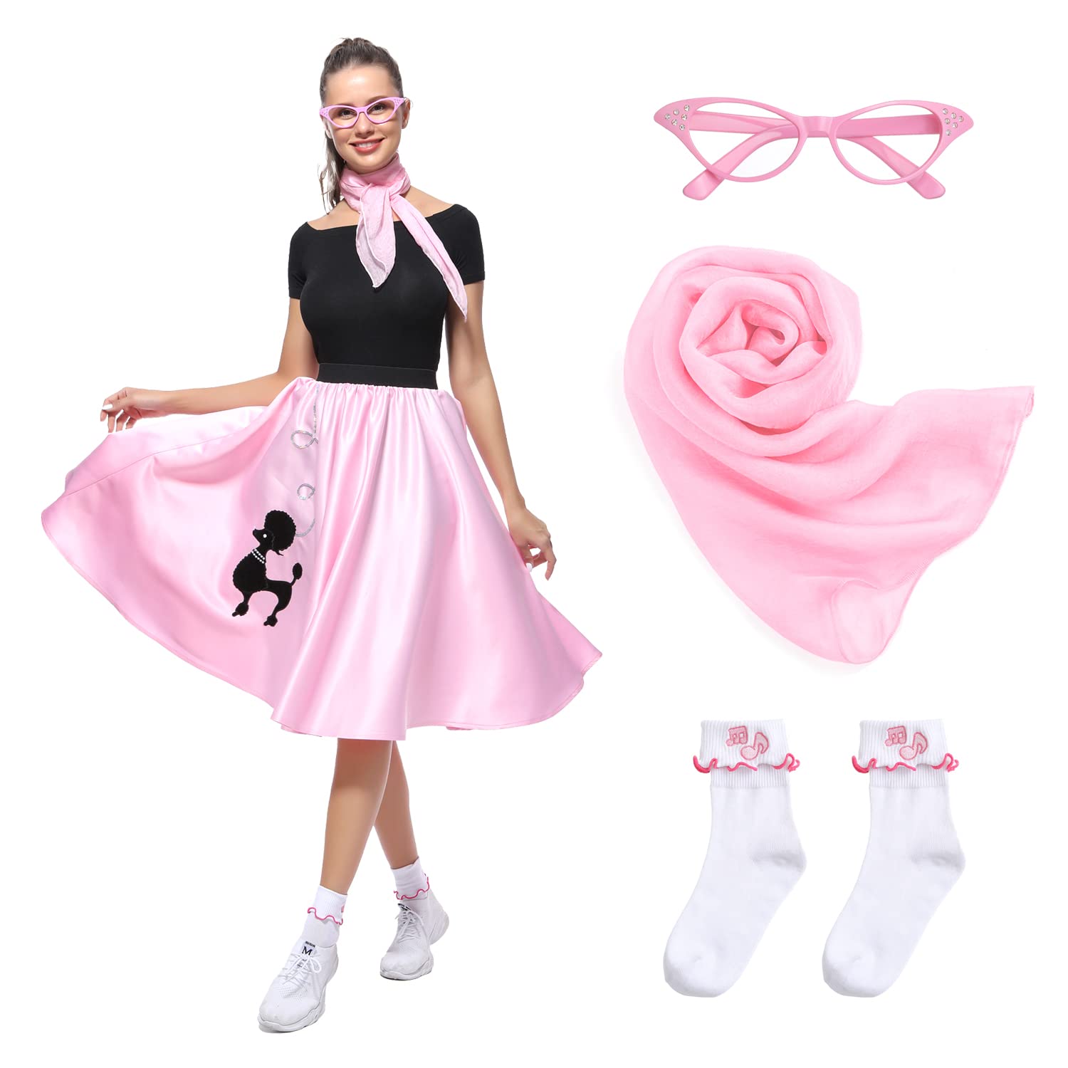 "Leadtex Women Sock Hop Costume 1950s Poodle Skirt" - Image 1