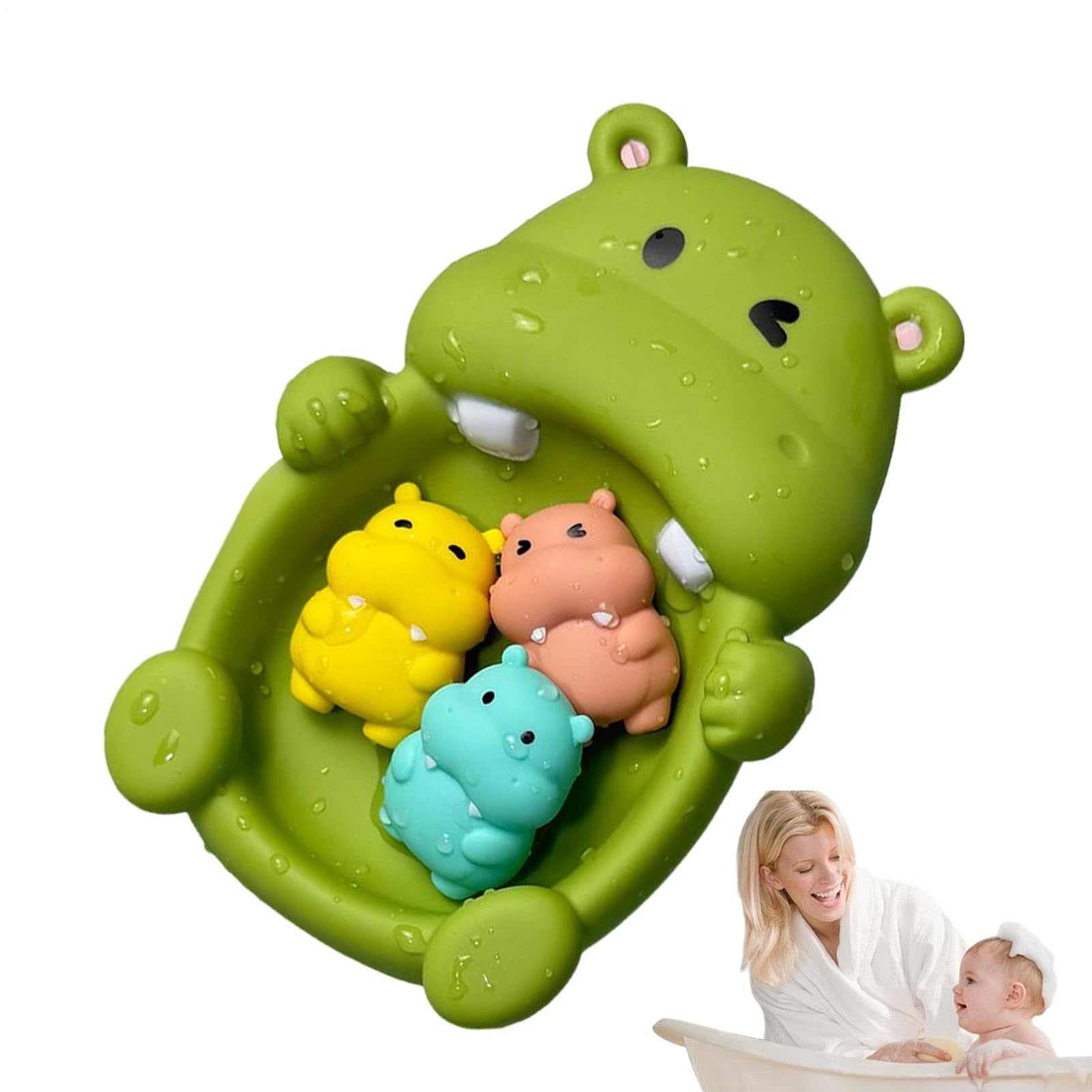 Opdestn Juguetes para Baño de Bebé - 4 Piezas Juguetes Flotantes | Animales Fáciles de Agarrar para Actividad Educativa Temprana Preescolar y Decoración de Fiesta para Niños a Partir de 18