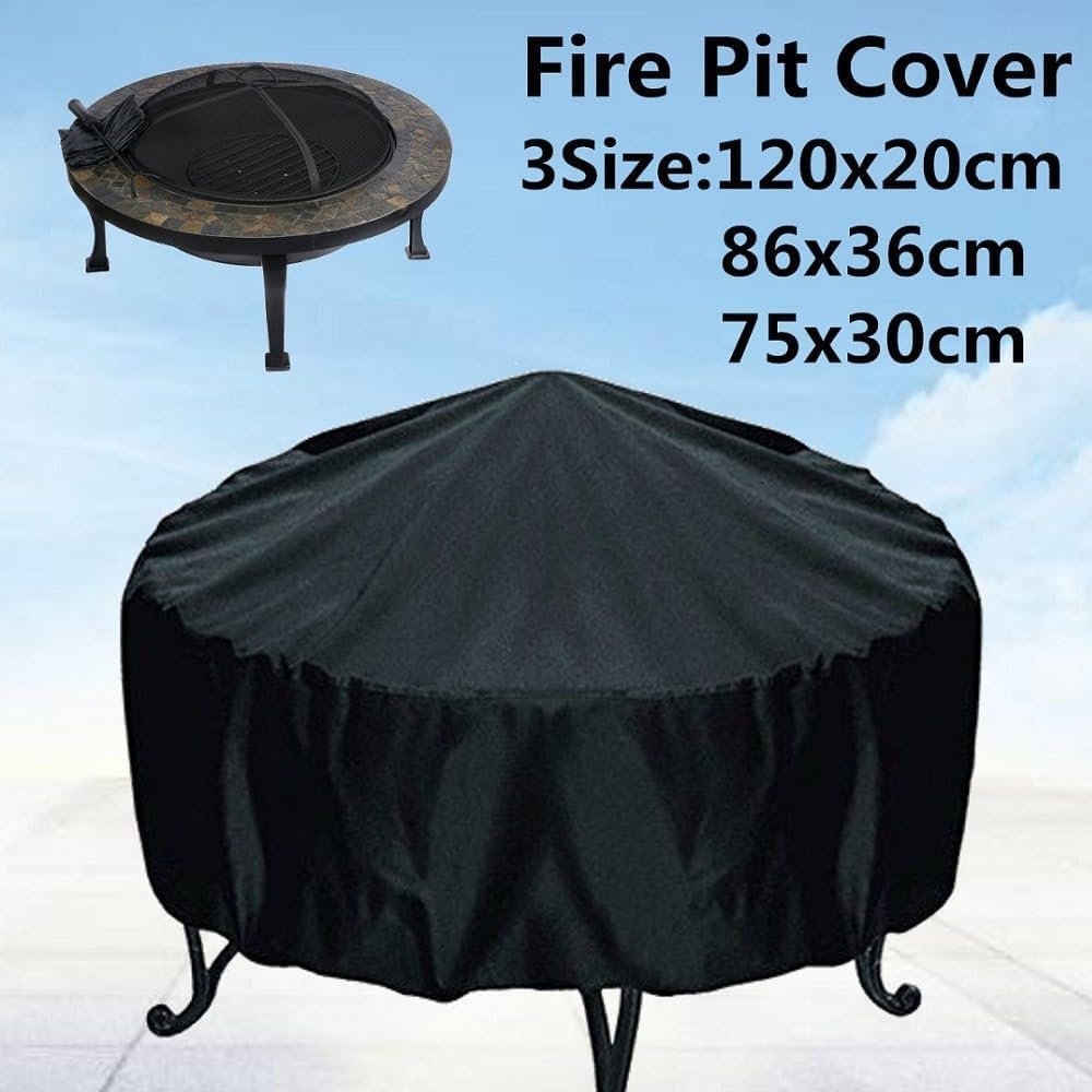 Copertura rotonda per barbecue, copertura rotonda per braciere, copertura impermeabile, copertura per braciere da esterno, copertura rotonda per braciere da giardino (86 x 36 cm)