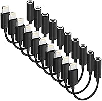 Vista 22 de Paquete de 1 adaptador Lightning a conector de auriculares de 0.138 in con certificación MFi de Apple para iPhone, adaptador auxiliar para iPhone