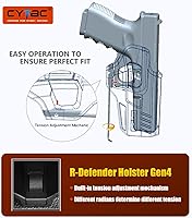 Vista 3 de Fundas G2c 9mm, Funda OWB para Taurus G2C G2S G3C G3X G3XL Millennium G2 PT111 PT140 3.2" - Dedo índice liberado Inclinación ajustable Bloqueo
