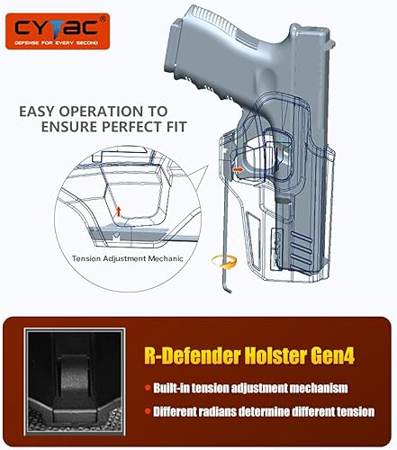 Miniatura 2 de Sig P320 M18 - Funda OWB para Sig P320 M18 Carry de 3.9 pulgadas, liberación de dedo índice | inclinación ajustable | bloqueo automático | cintura