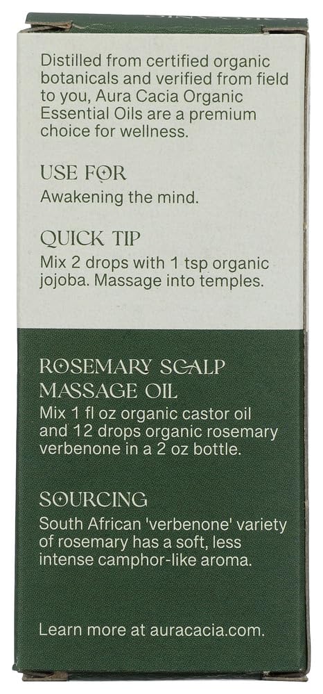 Aceite Esencial Orgánico de Romero Verbenona Aura Cacia 0.25 Fl Oz miniatura 3