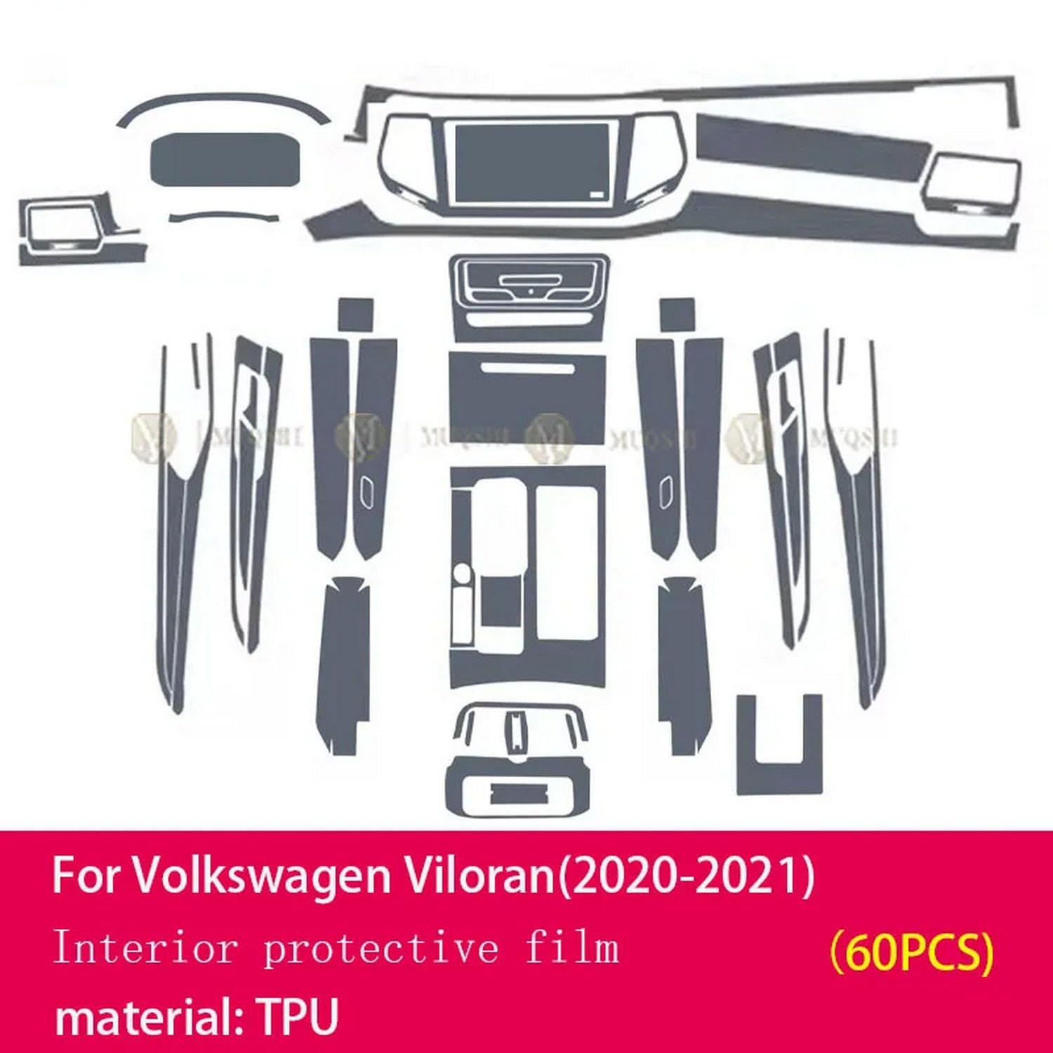 Panel skrzyni biegów wnętrza samochodu, folia ochronna TPU, naklejki naprawcze odporne na zarysowania, do Volkswagena Viloran 2020-2022