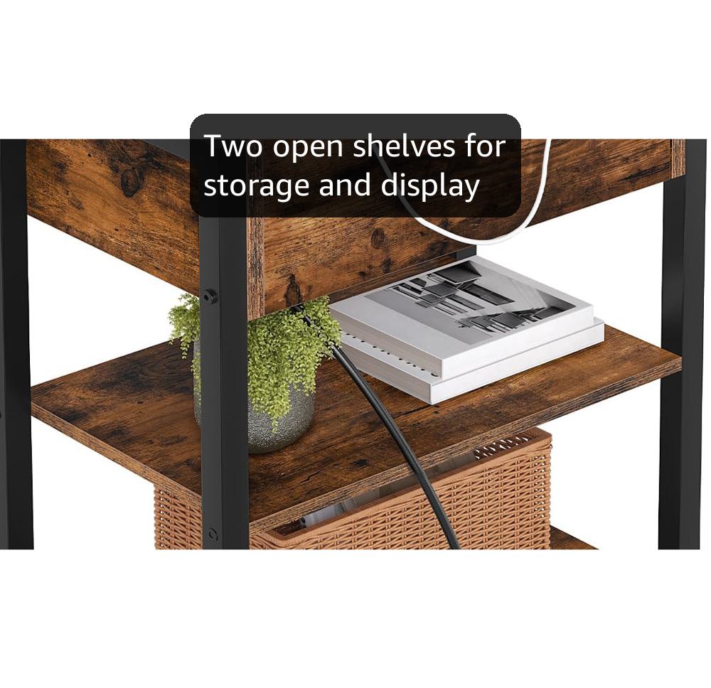 Amazon.com: HOOBRO End Table with Charging Station, Narrow Side