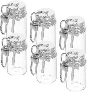 GALPADA Holy Water Vial Water Container Glass Mini Ml 6pcs Keychain with Metal Cross Charm, Portable Tiny Elegant Appearance with High Transparency Catholic for Baptism and Church Events