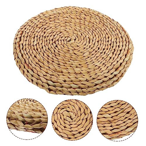 HOODANCOS Japanese Straw Futon Seat Sit Round Cushion Tatami Cushion Woven Dining s Pillows Tatami Mat Pillow Yoga Along with Floor Mats for Outdoor Pillow Indoor Floor Grass