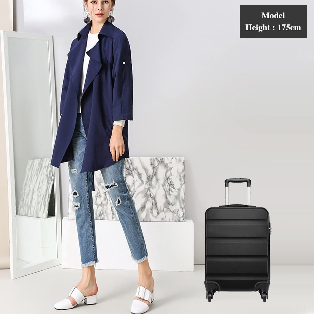 KONO Handgepäck Koffer Leicht Reisekoffer mit Rollen und TSA Schloss, Klein Koffer Trolley Handgepäck Flugzeug 55x38x20cm