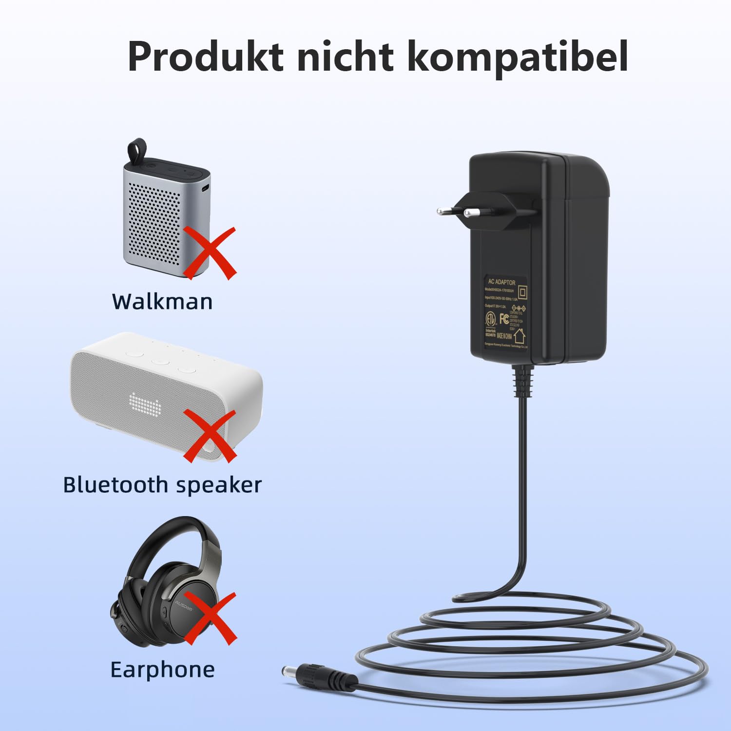 17 V 1 A zasilacz adapter ładowarka do Bose SoundLink Bluetooth Speaker I, II, III (5,5 x 2,1 mm)