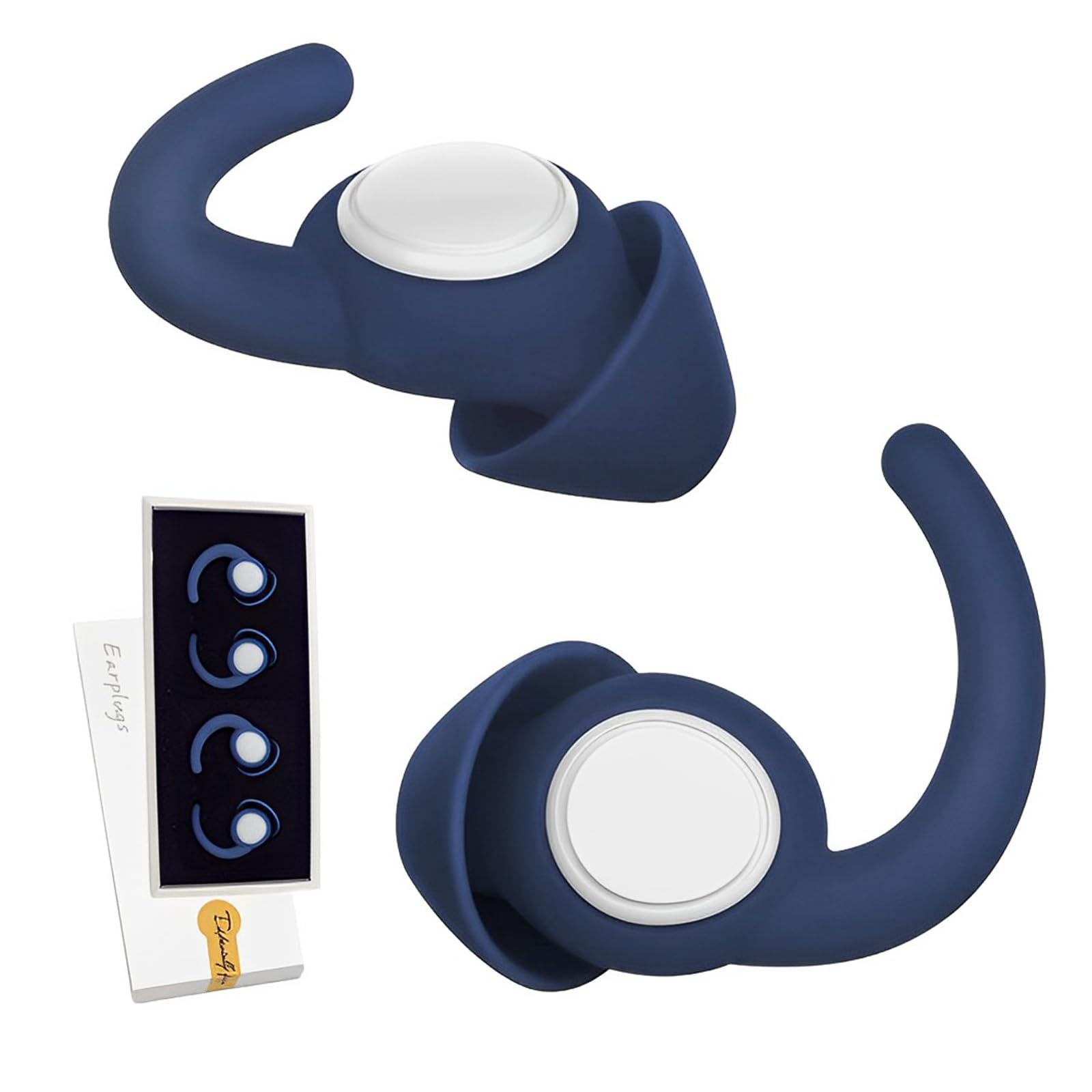 2 Pairs Super Soft Silicone Ear Plugs for Sleeping Reusable, Earplugs for Noise Cancelling,Ear Plug for Sound Blocking Noise Reduction, Hearing Protection for Snoring Concerts (Blue)