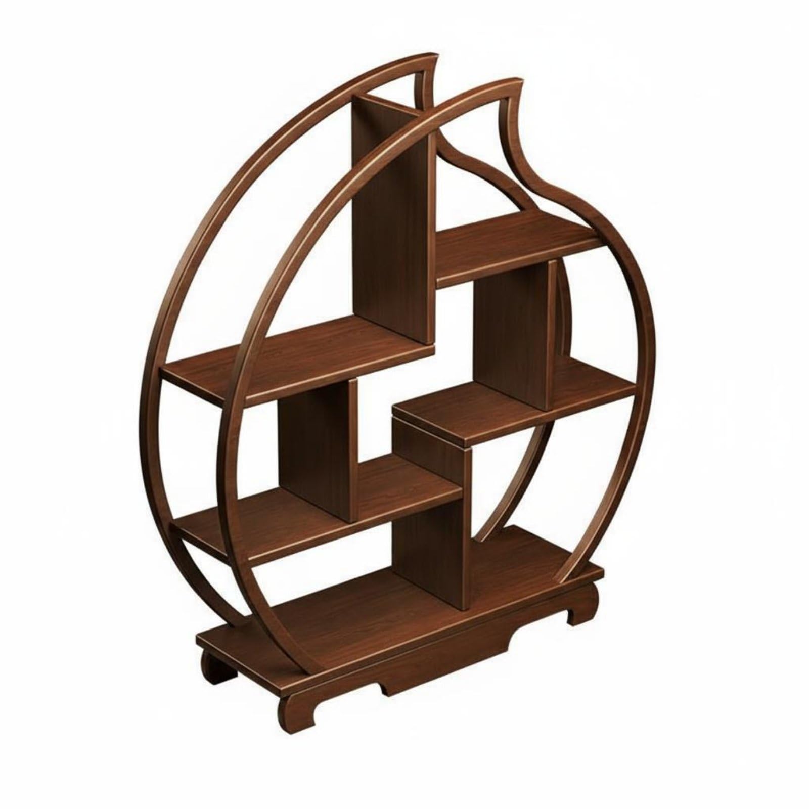 Display Regal Holzregal Teesetregal Sammlerregal Dekorationsregal aus Massivem Holz mit Stabiler Basis Und Abgestuftem, 40 X 6,8 X 40,5 cm, Style to 10