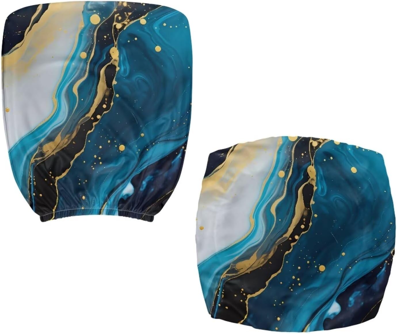Blue Marble Print Seat Covers for Chairs Protective Stretch Decorative Fabric Cover Easy to Install Seat Cushion Split Protectors Lightweight Computer Office Chair Cover