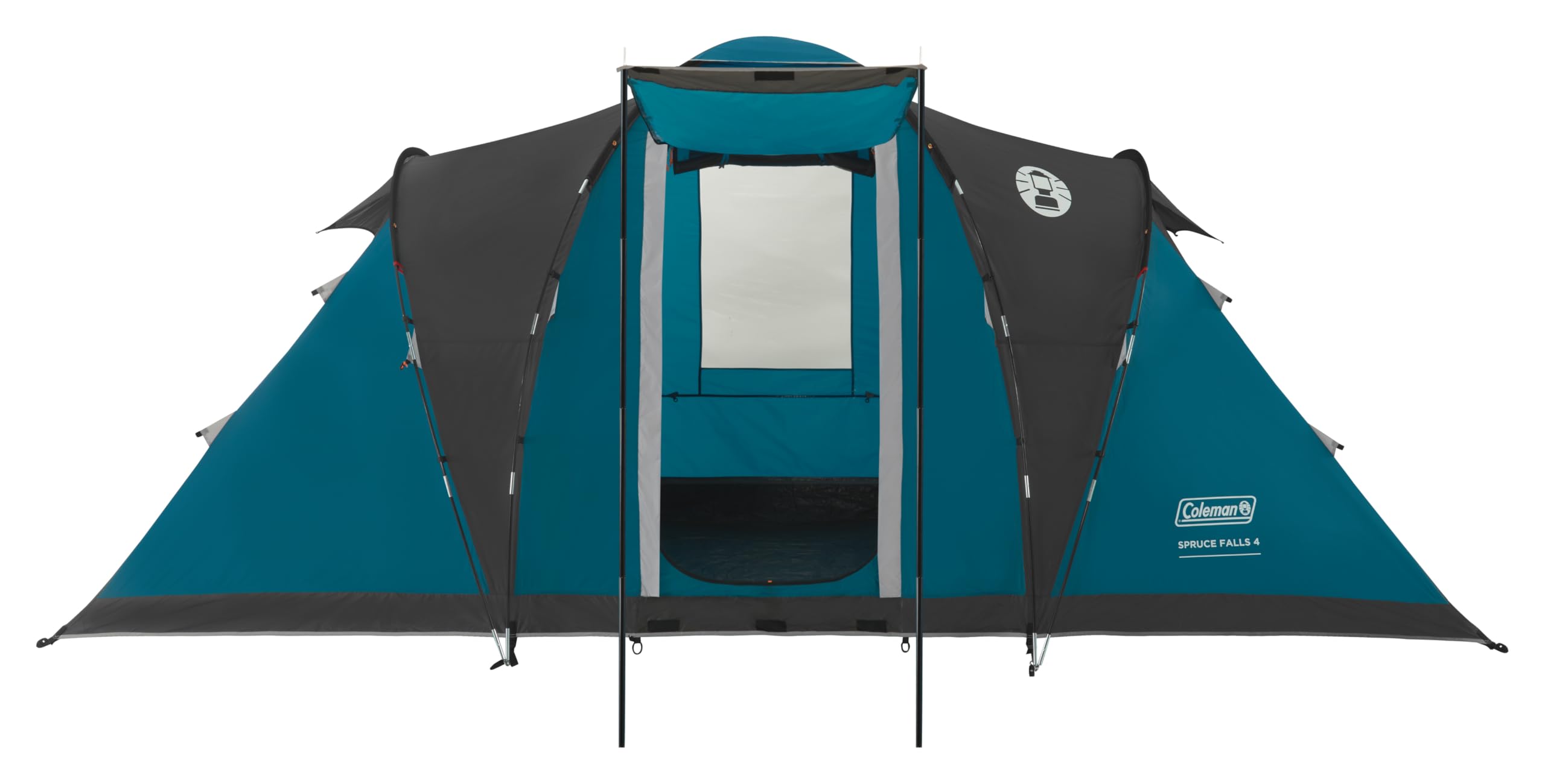 Coleman Spruce Falls 4 Tienda de campaña familiar Vis-a-Vis para 4 personas con 2 dormitorios y sala de estar de tamaño XXL opuestos | Tienda de campaña para 4 personas | Impermeable de 3000 mm |