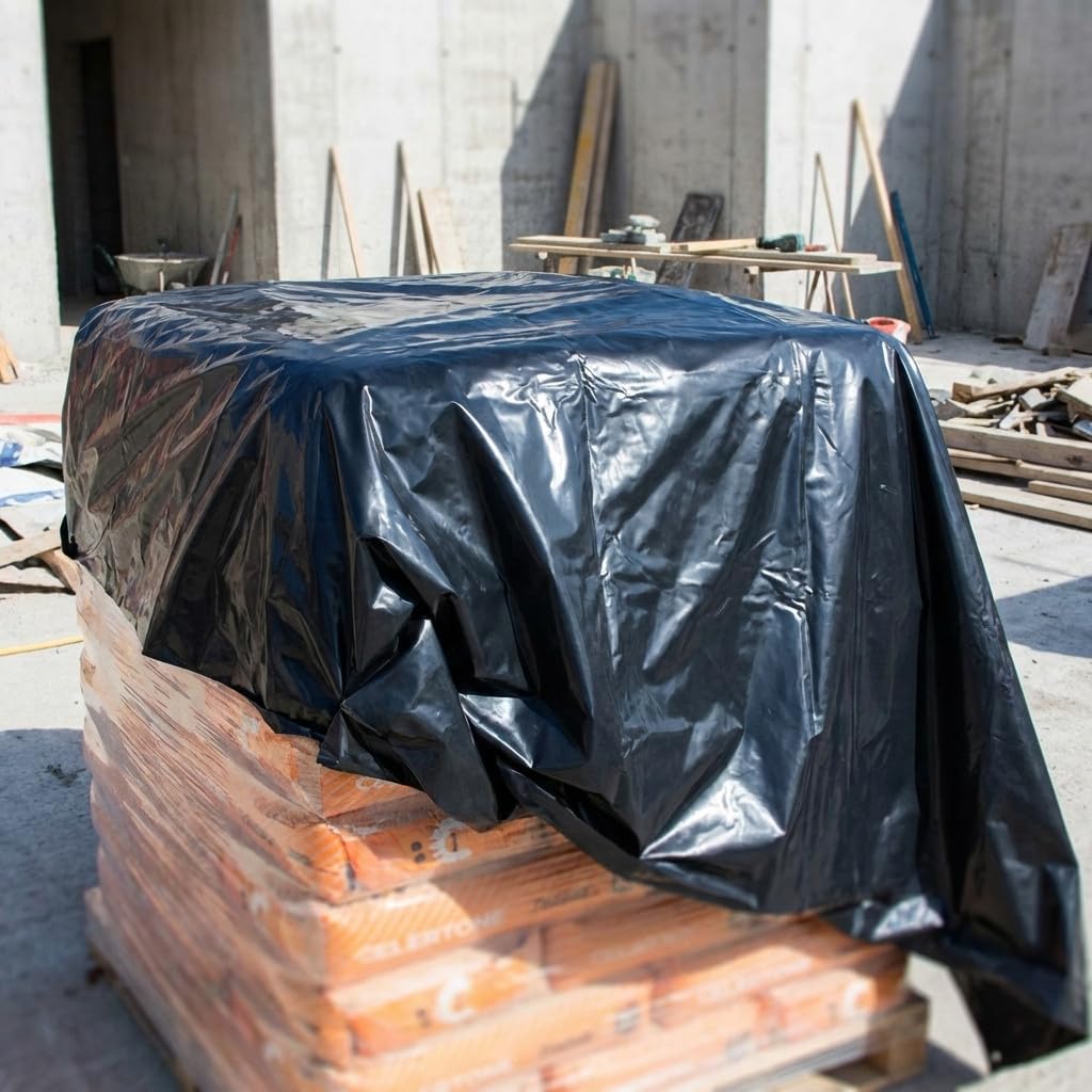 Suinga Toldo Protector Negro de Polietileno 4x10 Metros | Resistente al Sol y la Lluvia para Uso Exterior | Proteccion Duradera para Jardines, Obras y Almacenaje | Material Ligero y Facil de Instalar