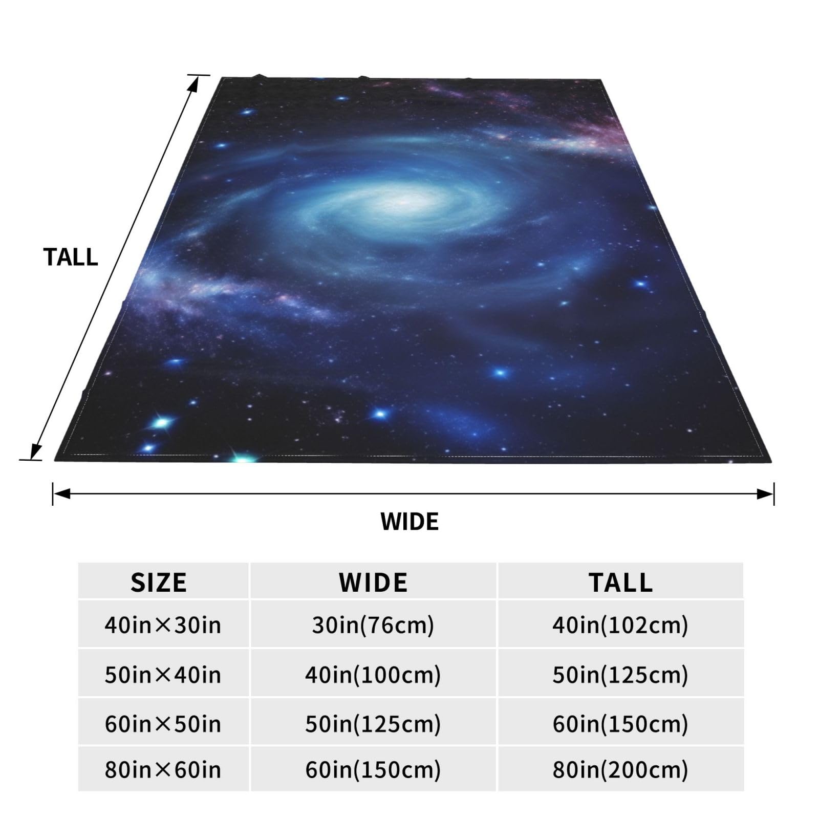 Decke, Galaxie-Druck, warme Flanelldecke/Decke, Bettüberwurf für Schlafzimmer/Bettwäsche 150 x 200 cm