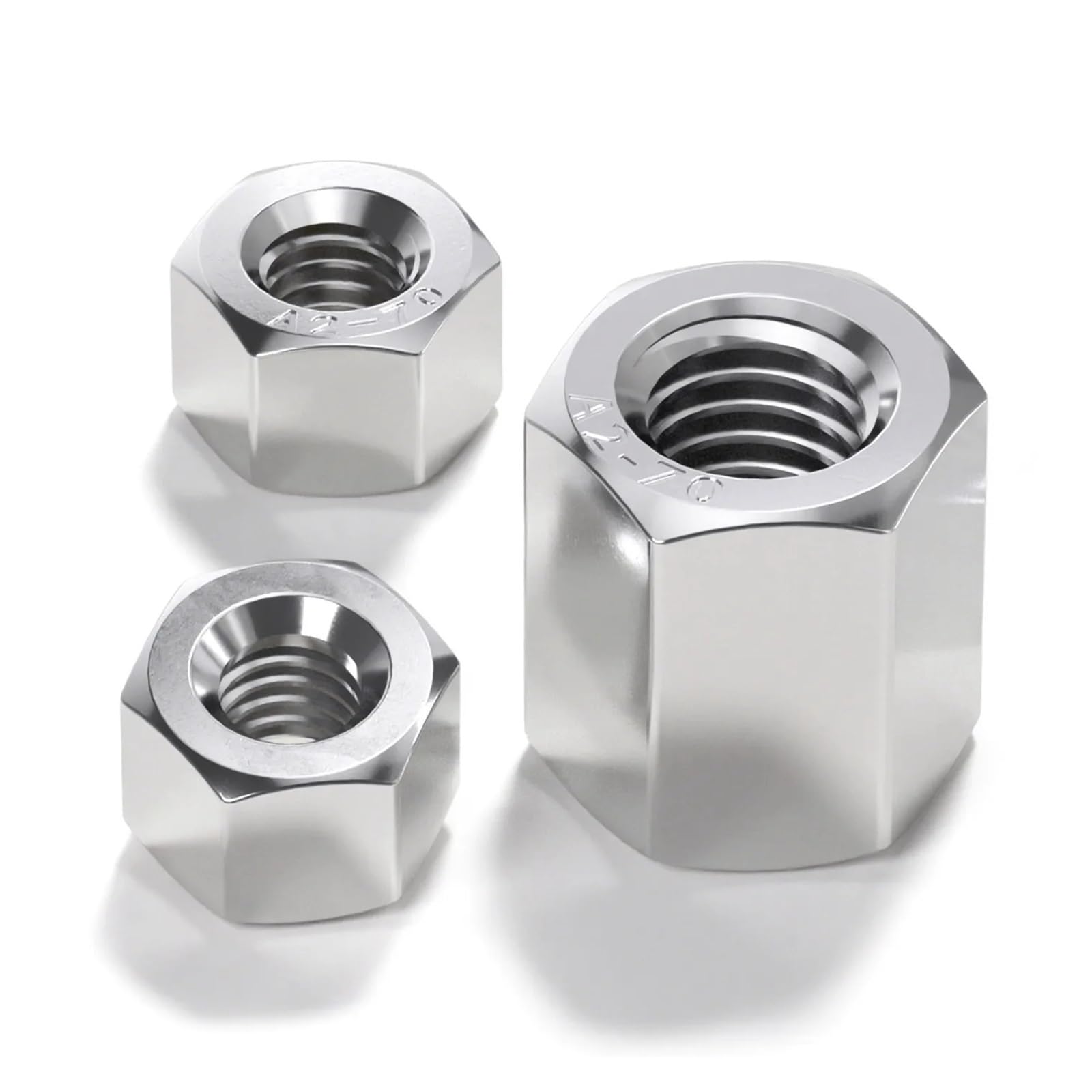 1-100 Uds 304 Tuercas Hexagonales De Acero Inoxidable Hexagonal M3 M4 M5 M6 M8 M10 M12 M14 M16 M18 M20 M24 M27 M30 M33 M36 M42 M56(M45x44.5mm 1pc)