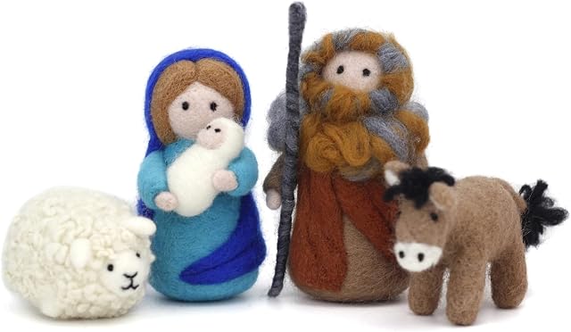 Nativity Felting Kits for Adults Including Everything to Make - Craft Kits - Needle Felting Kits for Beginners - Height 10CM