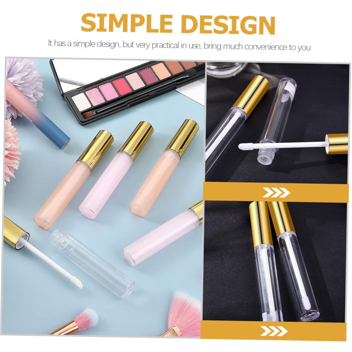 40stücke Leere Lipglosstube für Lipgloss Lippenöl und Lippenfarbe Wiederverwendbar und Kompakt für Unterwegs und Reisen mit Auslaufschutz für Einfaches Umfüllen