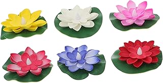 Uonlytech 6 Peças Lâmpada De Desejo De Lótus LED Decoração Velas Flutuantes Para Lâmpadas De Desejo De Piscina Lótus De Água Nenúfar Pp LED Nenúfar Flutuante LED Luz Da Lagoa