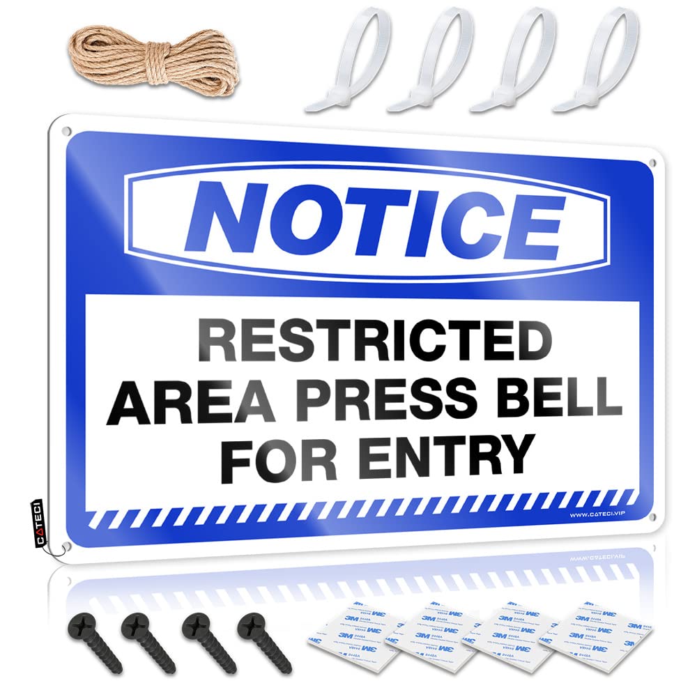 Necessities Decor Decor | Notice Restricted Area Press Bell For Entry Boho Rooms Decoration(30X40CM)