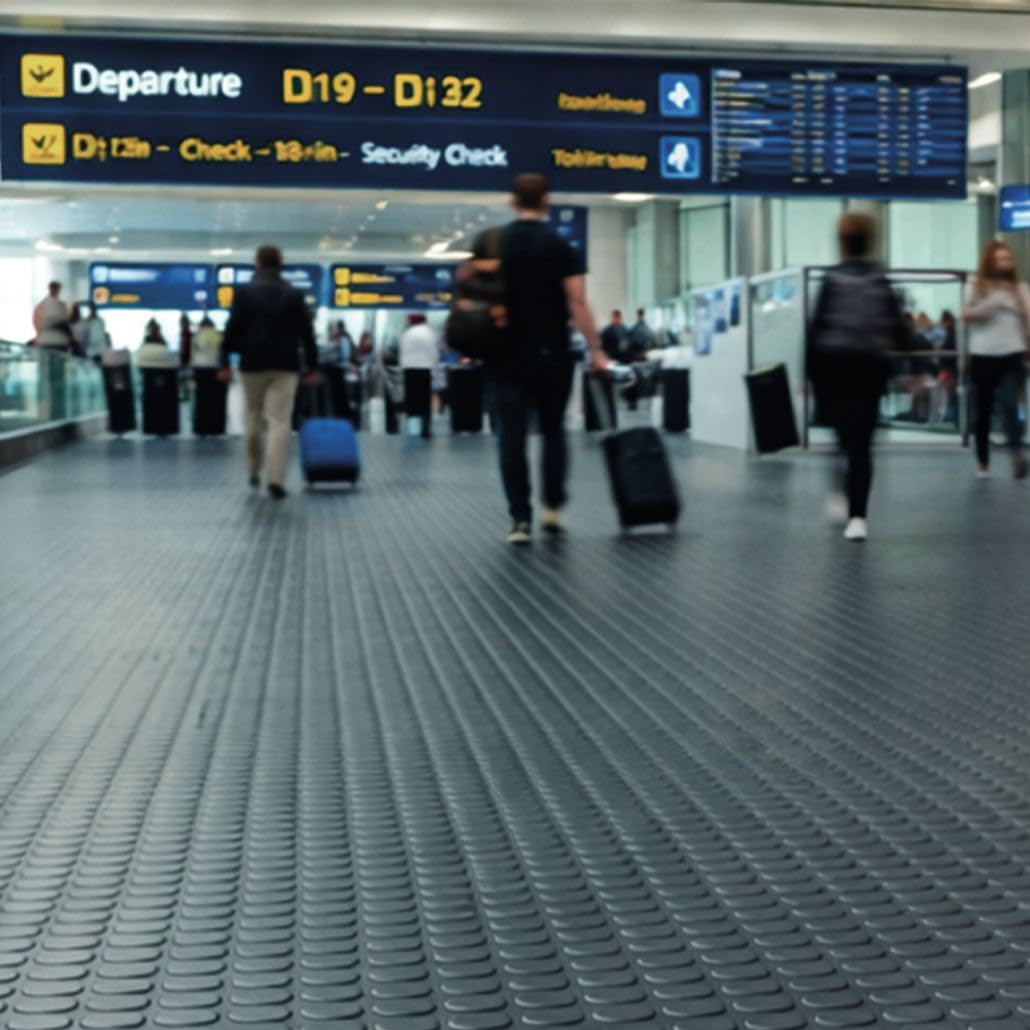 Pavimento Caucho Círculos Negro 1,50x15 m LESTARE | Suelo Goma Botones Antideslizante en Rollo 3 mm para Negocios, Industria y hogar