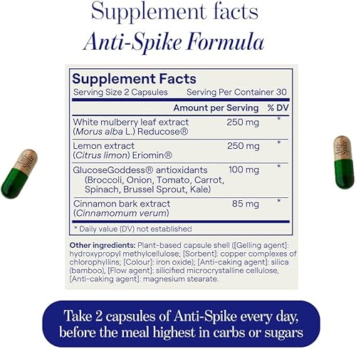 Miniatura 7 de Fórmula antipicas de The Glucose Goddess - Suministro de 2 meses (1 botella + 1 bolsa de repuesto), soporta niveles saludables de azúcar en sangre