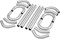 Jaxilyn 3 Inch Mild Steel Exhaust Pipe Kit - 16 Gauge Mandrel Bent Universal DIY Custom Tubing (16 Pcs: Straights, 90°/45° Bends, U-Bends)