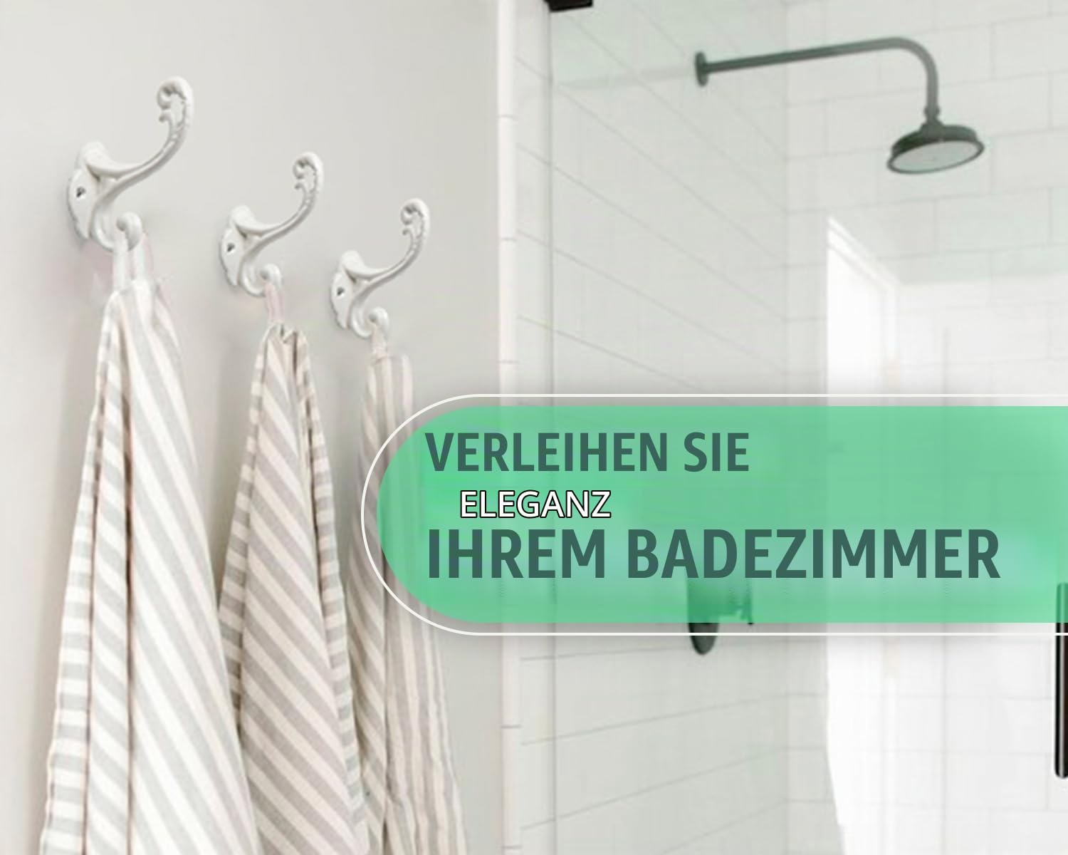 Comfify Rustikale Wandhaken - Shabby Chic Set mit 4 Wandhaken für Mäntel, Taschen, Handtücher und mehr - Vintage Haken für die Dekoration im Landhausdesign - Robuste Haken aus Gusseisen – Puderweiß