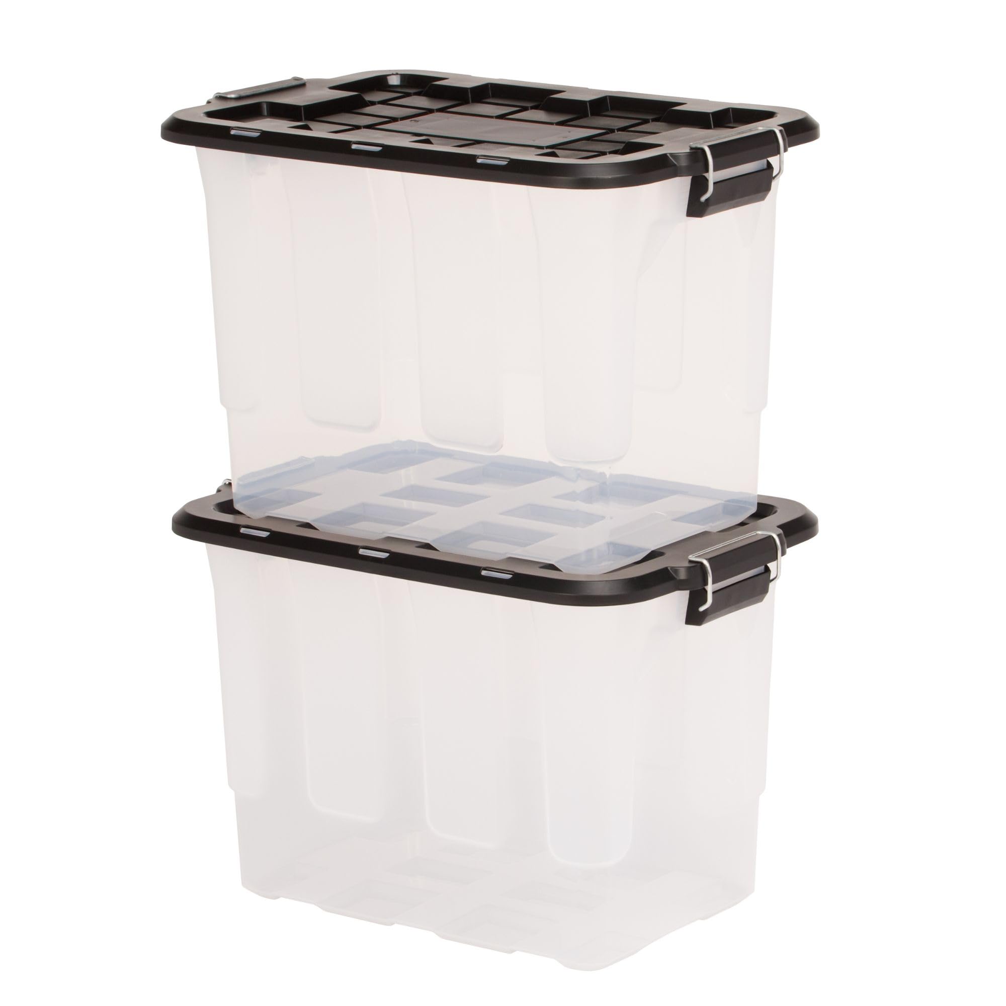 Amazon.com - HOMZ 2 Pack 20-Gallon Clear Plastic Stackable Storage
