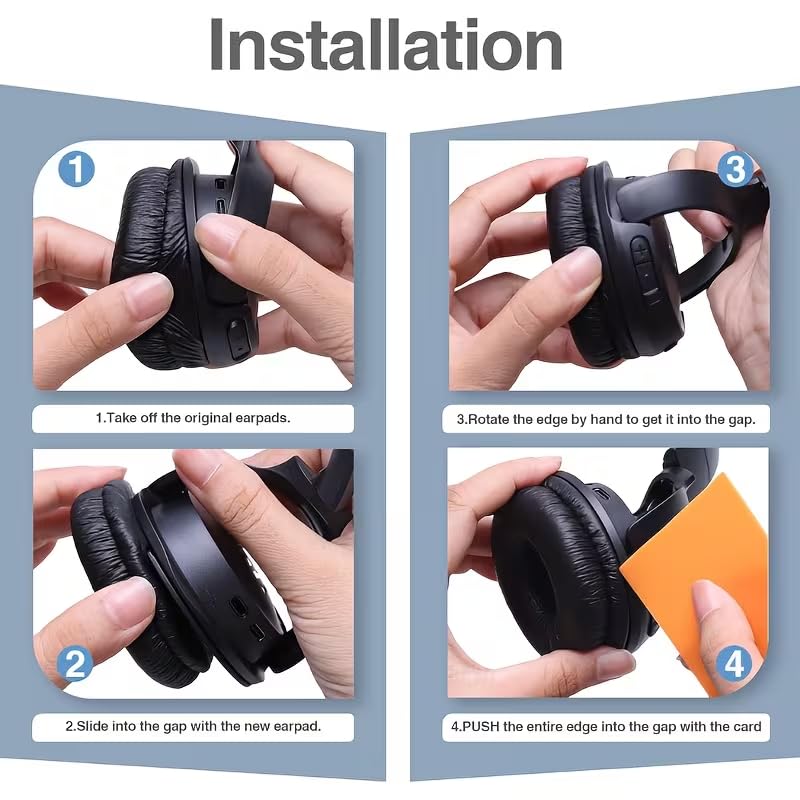 Image of Street27 Earpad Cushion Compatible with JBL C300SI, T250SI, T450, T460BT, T600, T500BT, 520BT Headphones, Frog Leather & Soft Memory Foam 70mm Ear Pads Cushions (Black)