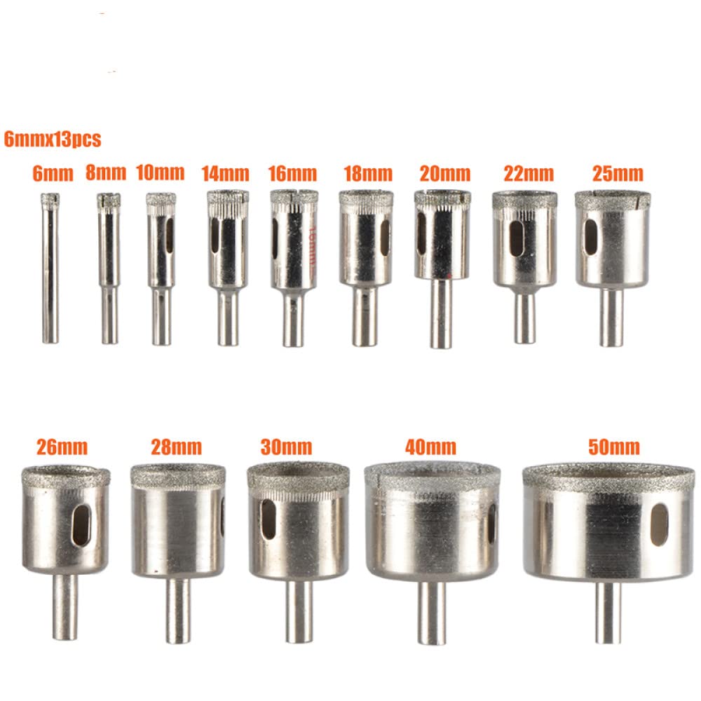 Broca de Sierra de Corona, Broca con Revestimiento de Diamante de 3 a 60 mm for baldosas, mármol, Vidrio, cerámica, Broca de Sierra Perforadora, Broca de Diamante(28pcs set1)