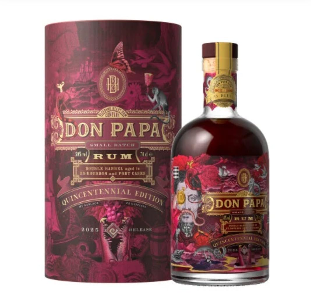 Don Papa Quincentennial Port Cask Rum 0,7L (50% Vol.) – Limited Edition von den Philippinen – Portwein Fassreifung – Premium Rum in Geschenkverpackung