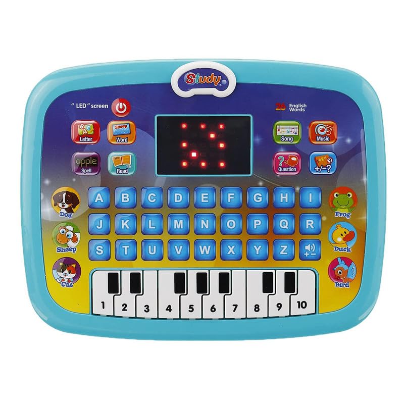 Educational Learning Kids Laptop Tablet with LED Screen Music Fun Toy Activities Computer Plus Piano for Kids and Toddlers from 1- 8 Years Old