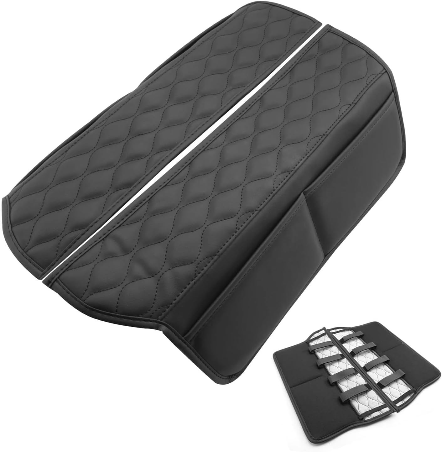 Car Armrest Box Cover Compatible with Mazda CX-50 2023 2024 Central Control Armrest Storage Box Pad Auto Compatible with Mazda CX-50 Accessories 2024(Black Brown)