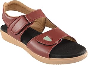 HEALTH FIT Extra Soft Ortho Care Diabetic & Orthopedic Sandal/Doctor Sandal Footwear with Arch Support Women Brown