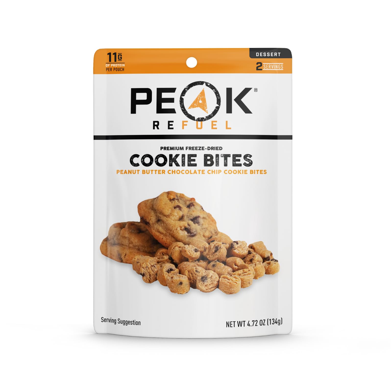 Peak RefuelDessert Bites | Peanut Butter Chocolate Chip Cookies | Freeze Dried Backpacking and Camping Food | Tasty Trail Treat | High Protein Snack Packs (Cookie 1-Pack)