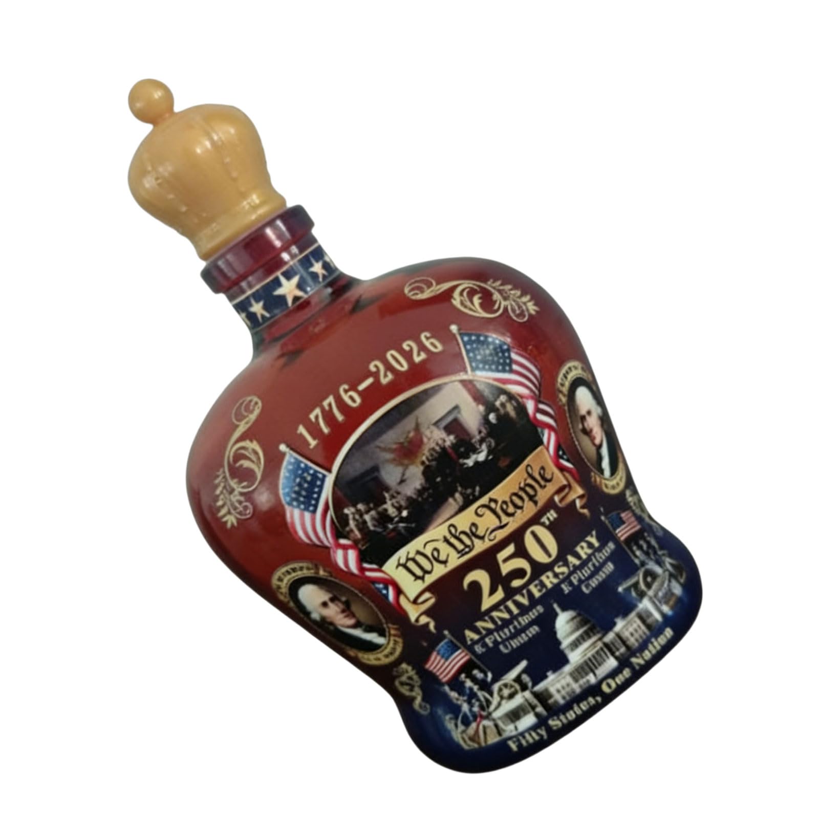 Kaeltsyn Sophisticated Clear Glass Beverage Bottle Celebrating States 250Th Founding Anniversary Crystal Liquor Container Liquor Container