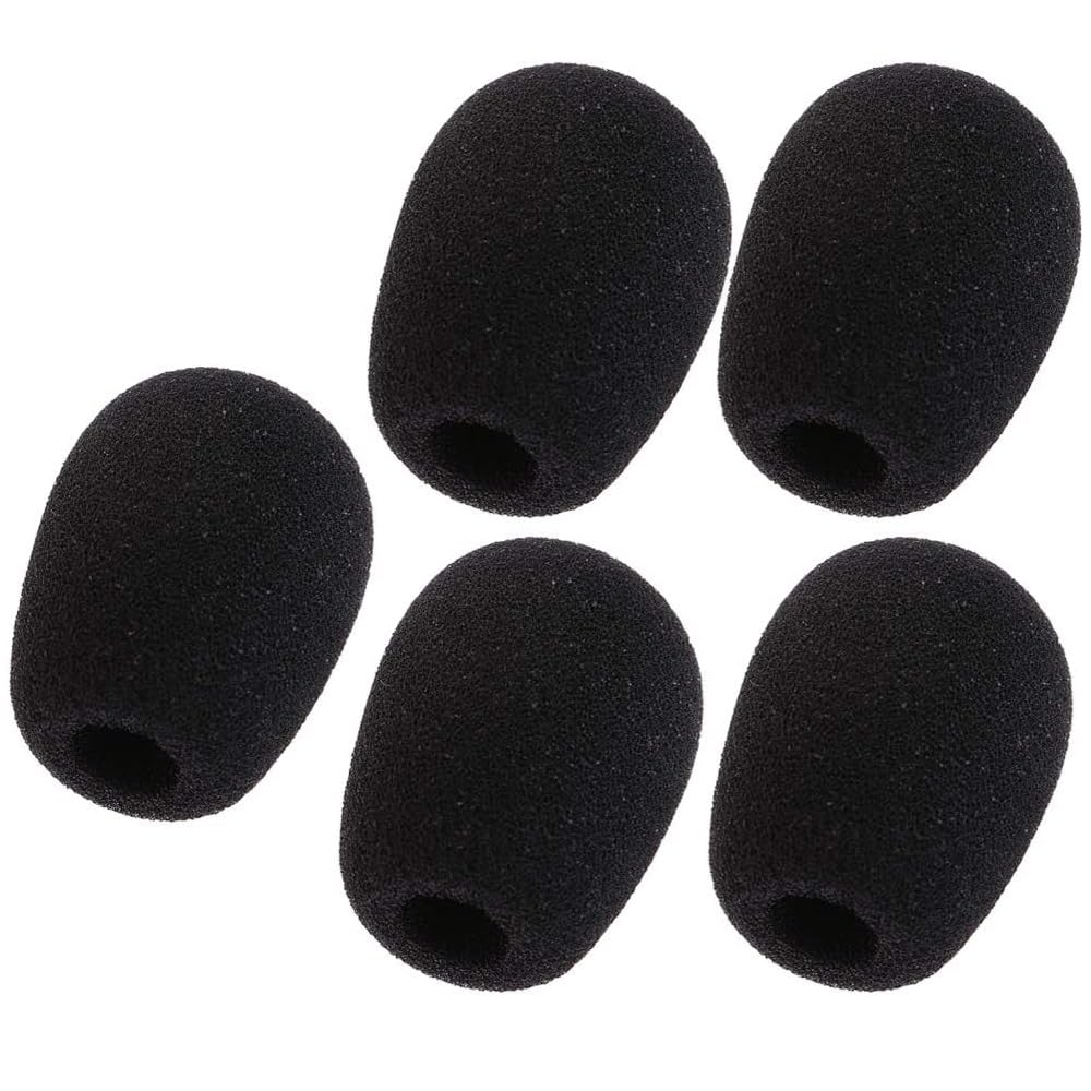Replacement Microphone Sponge Wind Shield Windscreen Foam Cover for Microphone Windscreen for Shure CVG18-B/C Gooseneck Condenser Microphone, Black, 5 Pack
